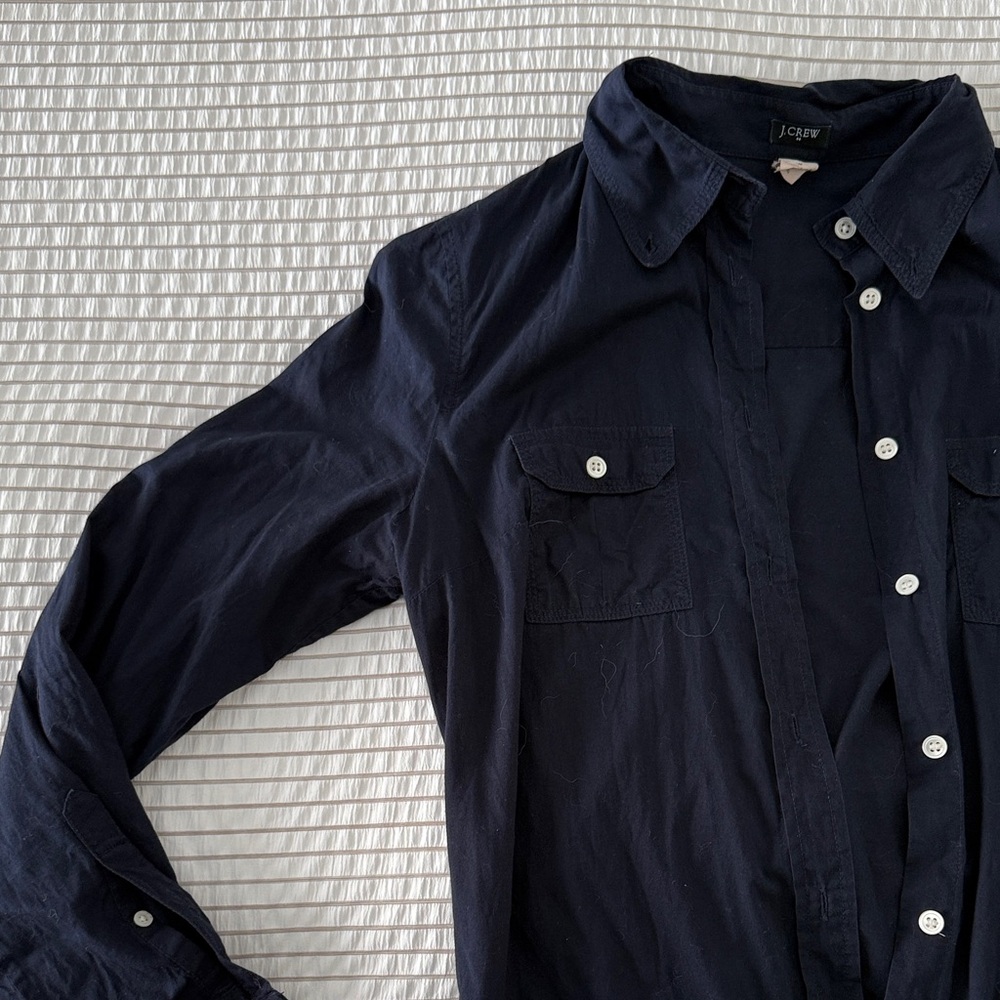 J. Crew Navy Collared Shirt - Picture 2 of 5